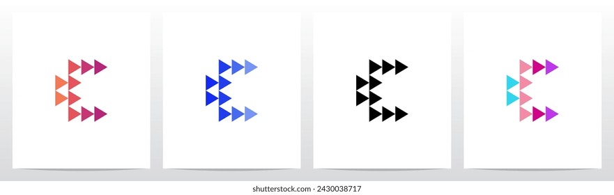 Triángulo Equilateral Jugar Símbolo Letra Inicial Logo Diseño C