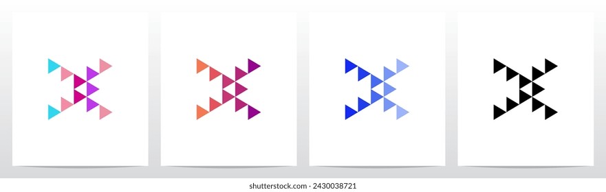 Triangle Equilateral Play Symbol Initial Letter Logo Design X