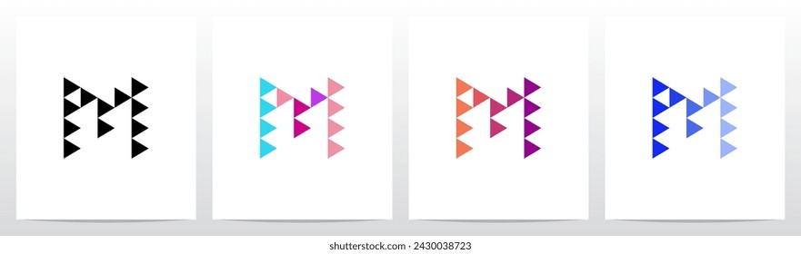 Triangle Equilateral Play Symbol Initial Letter Logo Design M