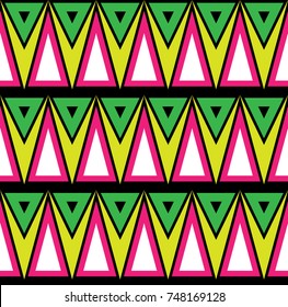 Triangle ethnic seamless pattern. Vector background. Boho style