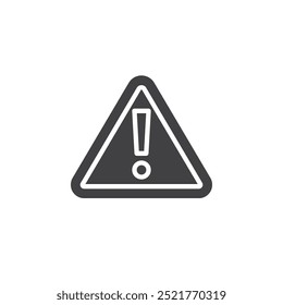 Triangle with exclamation mark vector icon. Filled flat sign for mobile concept and web design. Hazard Warning glyph icon. Danger symbol, logo illustration. Vector graphics