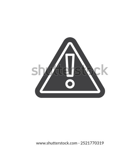 Triangle with exclamation mark vector icon. Filled flat sign for mobile concept and web design. Hazard Warning glyph icon. Danger symbol, logo illustration. Vector graphics