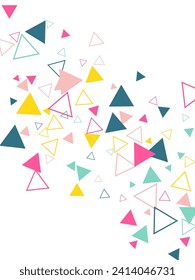 Triangle Explosion Confetti. Flying Shattering Particles.  Concept wallpaper and wrapping paper