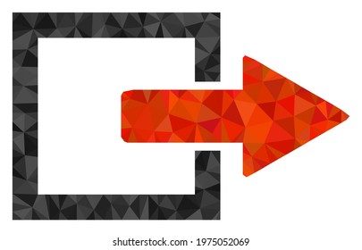 Triangle export arrow polygonal icon illustration. Export Arrow lowpoly icon is filled with triangles. Flat filled geometric mesh image based on export arrow icon.