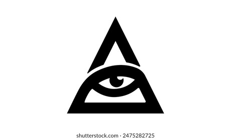 Dreieck Auge, schwarze isolierte Silhouette