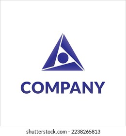 Triangle Eye Illustration. Three Angle Logo Design Concept