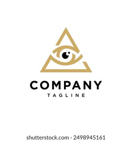 Triangle Eye logo icon vector