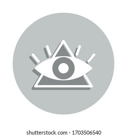 icono de la insignia de visión de servicio estratégico, triángulo, ojo. Glifo simple, vector plano de iconos de negocio para ui y ux, sitio web o aplicación móvil