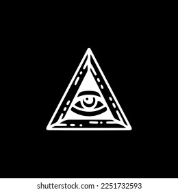 triangle eye symbol vector illustration