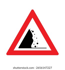 Triangle Falling Rock in Road The Illustration
