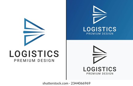 Triángulo con símbolo rápido de logística de entrega rápida Logotipo de entrega rápida