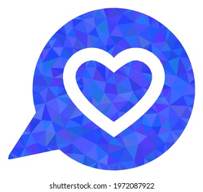 Triangle favourite heart message polygonal symbol illustration. Favourite Heart Message lowpoly icon is filled with triangles. Flat filled geometric mesh symbol based on favourite heart message icon.