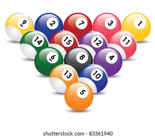 Triangle from fifteen billiard balls.