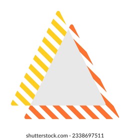 Diseño de elementos de folletos amarillos y anaranjados de figuras triangulares. Ilustración vectorial con espacio de copia vacío para texto. Formas editables para la decoración de afiches. Marco creativo y personalizable