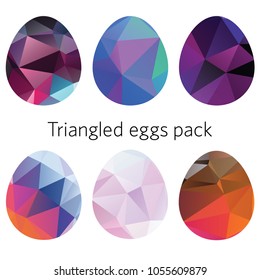 triangle filled eggs pack for card design, web design