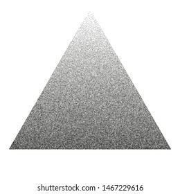 A triangle filled with very small dots, points. The effect of stippling to create textured backgrounds. Vector illustration