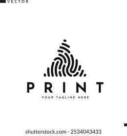 Triangle fingerprint logo vector. Isolated fingerprint on white background