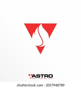 Triangle and fire or flame image graphic icon logo design abstract concept vector stock. Can be used as a symbol related to hot or warning.