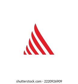 Triangle fire, lines geometric symbol simple logo vector