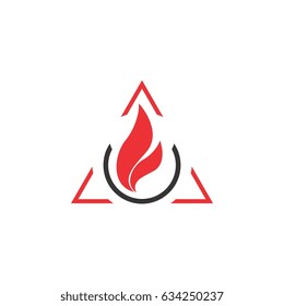 Triangle with fire warning logo