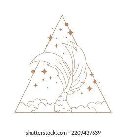 Triangle with fish tail boho illustration