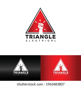 Triangle fist electrical electricity logo blazed