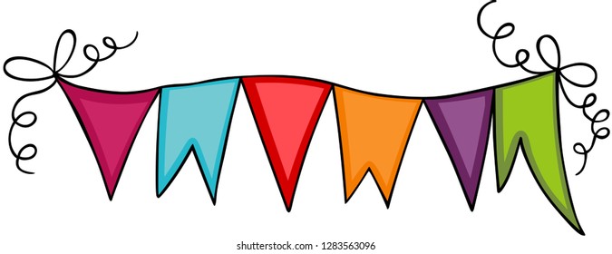 Triangle flag banner of party