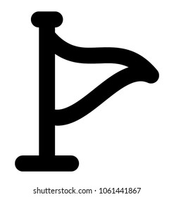 
Triangle flag bold line signal symbol vector icon
