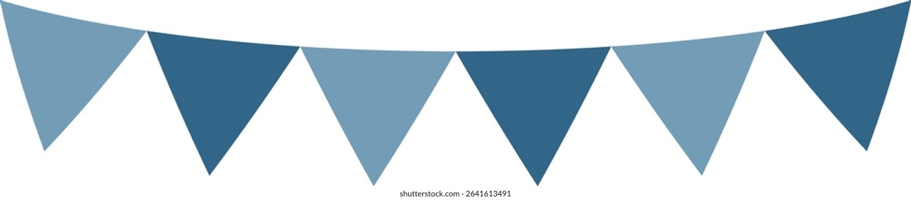 Triangle flag garland 2 colors - blue-darlblue