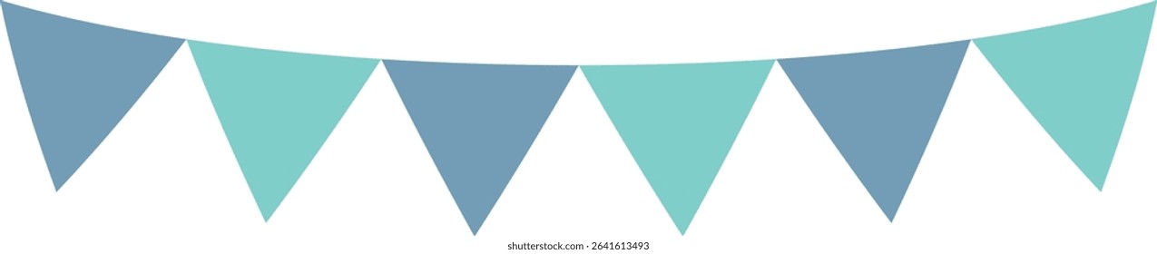 Triangle flag garland 2 colors - blue-green