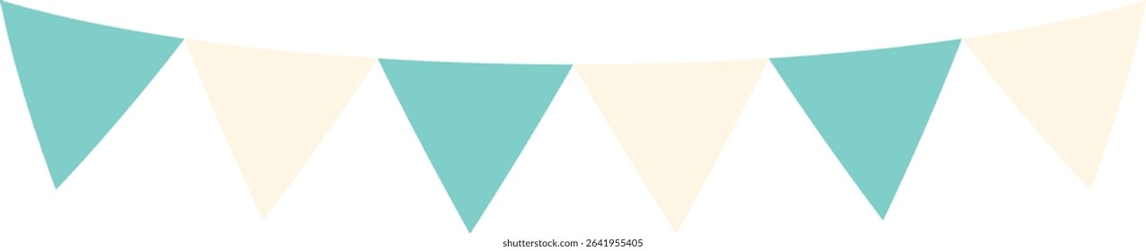 Triangle flag garland 2 colors - green-white