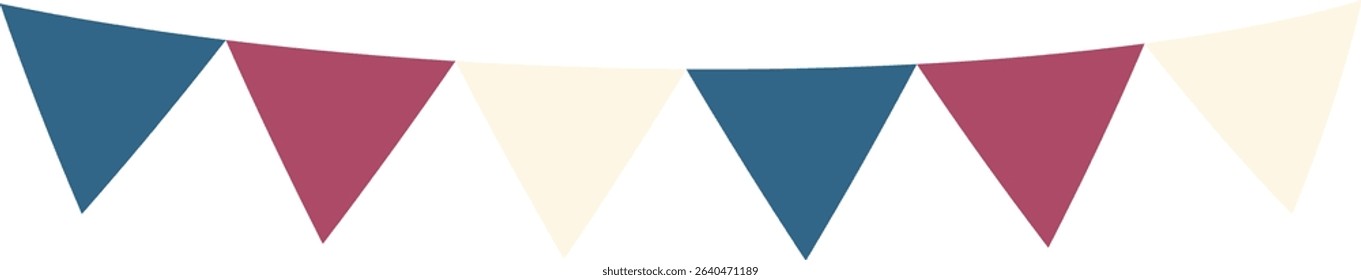 Triangle flag garland - 3colors - darkblue-white-red