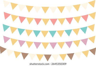 Triangle flag garland - set - yellow