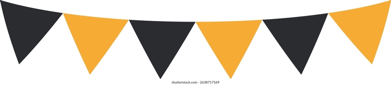 Triangle flag garland-Halloween -2- yellow-black