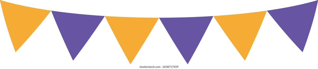 Triangle flag garland-Halloween -2- yellow-purple