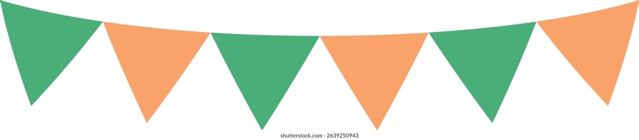 Triangle flag garland-Halloween -3- orange, green