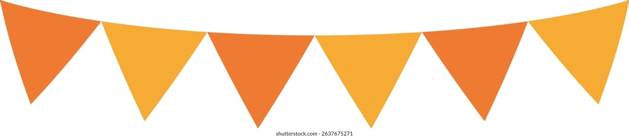 Triangle flag garland-Halloween-1- orange, yellow