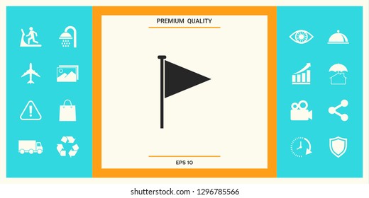 Triangle flag icon. Graphic elements for your design