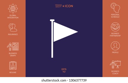 Triangle flag icon. Graphic elements for your design