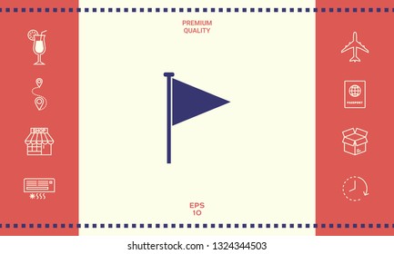 Triangle flag icon. Graphic elements for your design