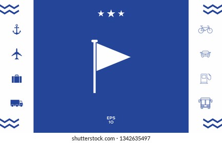 Triangle flag icon. Graphic elements for your design