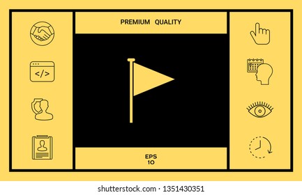 Triangle flag icon. Graphic elements for your design