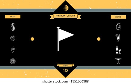 Triangle flag icon. Graphic elements for your design