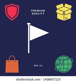 Triangle flag icon. Graphic elements for your design