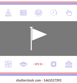 Triangle flag icon. Graphic elements for your design