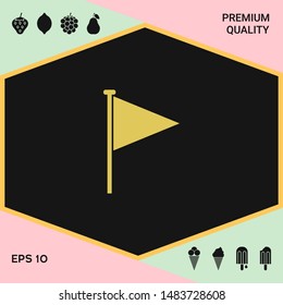 Triangle flag icon. Graphic elements for your design