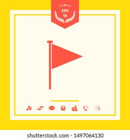 Triangle flag icon. Graphic elements for your design