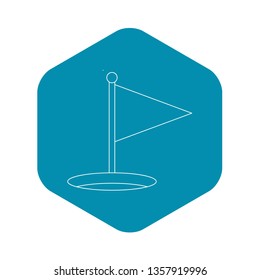 Triangle flag icon. Outline illustration of triangle flag vector icon for web