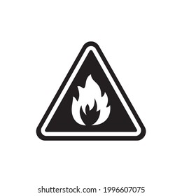 Triangle flammable icon isolated on white background