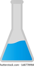 Triangle flask isolated vector illustration.